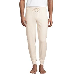 Lands End Mens Waffle Knit Jogger Pajama Lounge Pants Ivory Cream off White XL